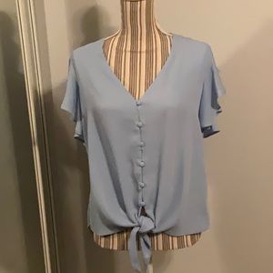 Feminine Blouse. Light Blue. Size Medium.